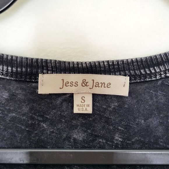 Jess & Jane American Flag Acid Wash Fringe Long Sleeve Top Size Small - Picture 6 of 8